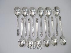 12 antique International Sterling silver soup spoons Royal Danish pattern