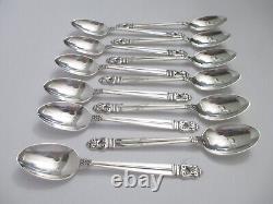 12 antique International Sterling silver teaspoons Royal Danish pattern