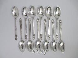 12 antique International Sterling silver teaspoons Royal Danish pattern