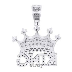 1.25 Cttw DVVS1 Moissanite KING Crown Pendant Real Sterling Silver