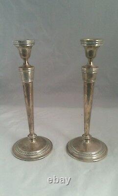 2 Antique Wedgwood International Sterling Silver Candlesticks