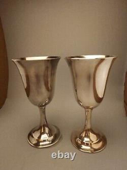 2 International Lord Saybrook Sterling Silver Goblets 6-1/2 p664