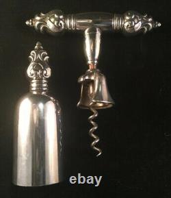 2pc Royal Danish By International Sterling Silver Barware Corkscrew And Jigger