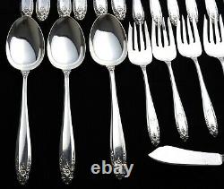 34 Pcs International Sterling Silver Flatware Prelude 1182 grams with monograms