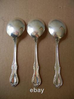 3 International Sterling Silver Joan of Arc 6 Round Cream Soup Spoons No Mono