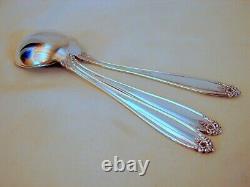 3 International Sterling Silver Prelude Cream Soup Spoons Excellent 6-1/2in 1939