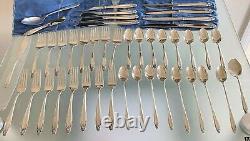 44 pc International Sterling Silver Prelude Set of 8 Forks Spoons Knives Servers
