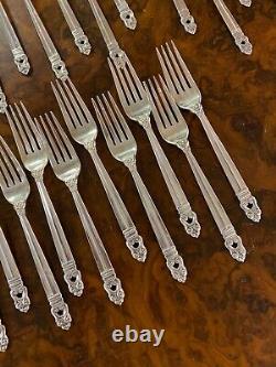 48 Piece International Silver Royal Danish Sterling Flatware Set, service 4 12