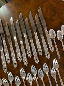 48 Piece International Silver Royal Danish Sterling Flatware Set, service 4 12