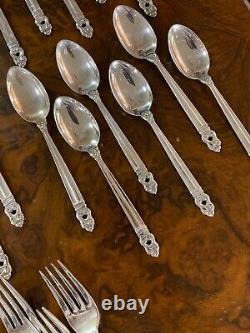 48 Piece International Silver Royal Danish Sterling Flatware Set, service 4 12