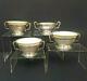 4 Cream Soup Bouillon Bowls International Sterling Silver Lenox Liners Rare