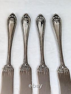 4 International Sterling Silver FLORENCE 1903 Solid Flat Handle Butter Spreaders