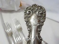 4 Vintage International Sterling Silver REVERE Dinner Forks L Mono
