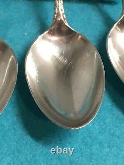 5 International Sterling Silver Tea Spoons, Enchantress 6 Long Art Deco