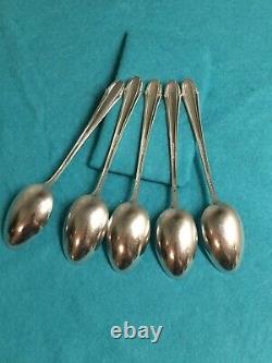 5 International Sterling Silver Tea Spoons, Enchantress 6 Long Art Deco