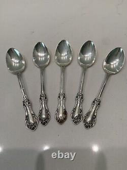 5 International Sterling Silver Teaspoons, Wild Rose 5 3/4 No Mono