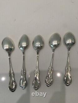 5 International Sterling Silver Teaspoons, Wild Rose 5 3/4 No Mono