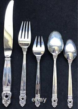 5 Piece Place Setting Sterling International Royal Danish Forks Spoons Knife Ex