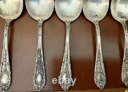 6 International Sterling Silver Fontaine Round Soup Spoons No Mono