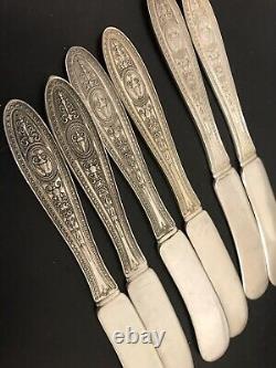 6 International Sterling Silver Solid Butter Knives No Mono