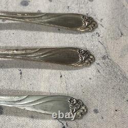 7 Sterling Silver 350g Century International Enchanted Rose Dinner Forks Samples
