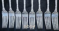 8 International Sterling Silver 7-3/8 Dinner Forks 1968 DuBarry Pattern NO MONO