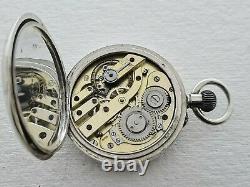 Antique IWC International Solid Silver Pocket Watch Original Box Working Rare