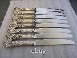 Antique International Richelieu Sterling Silver (8) Dinner Knives Set No Mono