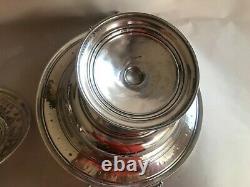 Antique International Silver Sterling Centerpiece Footed Reticulated LID Compote