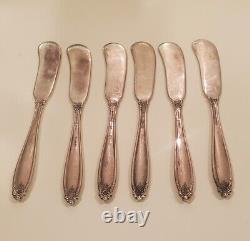 Antique Prelude International Sterling Silver Butter Knifes Set Of 6 Silverware