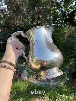 Antique Sterling Silver International Pitcher. Ca 1940s, 762 Grams