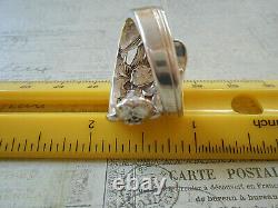 Beautifullly Aged Patina Ornate Vintage'Sterling Iris Spoon Ring 41R2