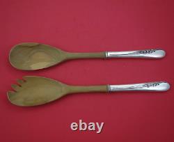 Blossom Time by International Sterling Silver Salad Serving Set with wood 11