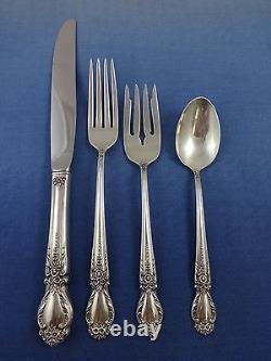 Brocade by International Sterling Silver Flatware Set For 8 Service 32 Pieces