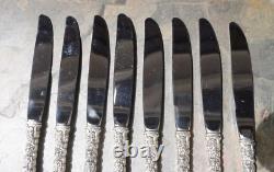 DuBarry Pattern, 8 Matched 9 MODERN HOLLOW KNIVES International Sterling Silver