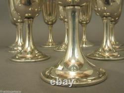 INTERNATIONAL SILVER STERLING LORD SAYBROOK P664 GOBLET SET of 8 -NO MONOS MINTY