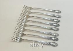 International Brocade Sterling Silver Cocktail Forks Set of 8 5 1/2-No Mono
