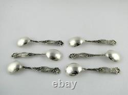 International Frontenac Sterling Silver Set of 6 Chocolate Spoons Monogrammed