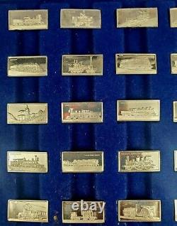 International Locomotive STERLING SILVER Miniature Collection Set FRANKLIN MINT