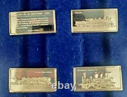 International Locomotive STERLING SILVER Miniature Collection Set FRANKLIN MINT
