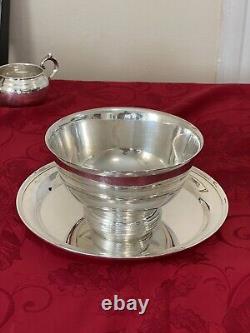 International Paul Revere Sterling Silver Bowl And Sterling Silver Tray 760g