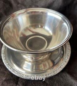 International Prelude Plain Sterling Silver Gravy Bowl with Attached Underplate