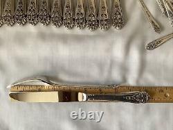 International Queens Lace 85pc Sterling 5pc Service for 12 with13 Servers Nice Set