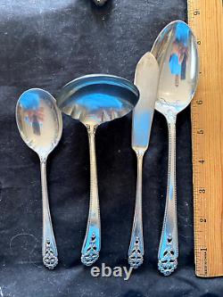International Queens Lace Sterling Silver Set 4 Server Great Shape Hand Polished