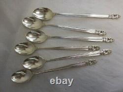 International Royal Danish 1939 Set Six Sterling Silver Iced Tea Spoons