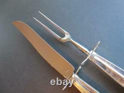 International Royal Danish Sterling Flatware Large Roast Carving Set Fork Knife