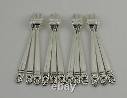 International Royal Danish Sterling Silver Cocktail Forks 5 5/8 Set of 12