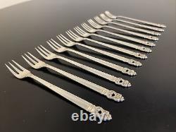 International Royal Danish Sterling Silver Cocktail Forks Set of (12) No Mono
