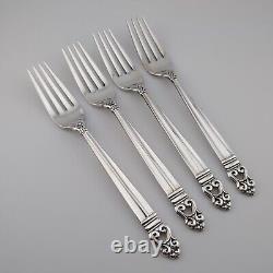 International Royal Danish Sterling Silver Place Forks 7 1/8 Set of 4