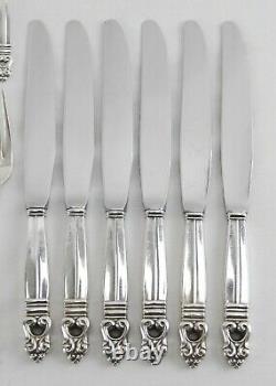 International Royal Danish Sterling Silverware Set for 6 (48 Pieces) 4.7lbs